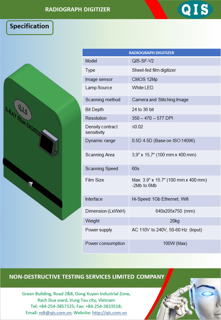 QIS - Radiograph Digitizer V2 - Datasheet 